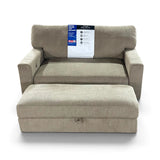 Thomasville Gilroy Oversized Fabric Storage Chair with Storage Ottoman, Taupe