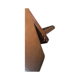 Mid-Century Modern Brown Leather Accent Armchair