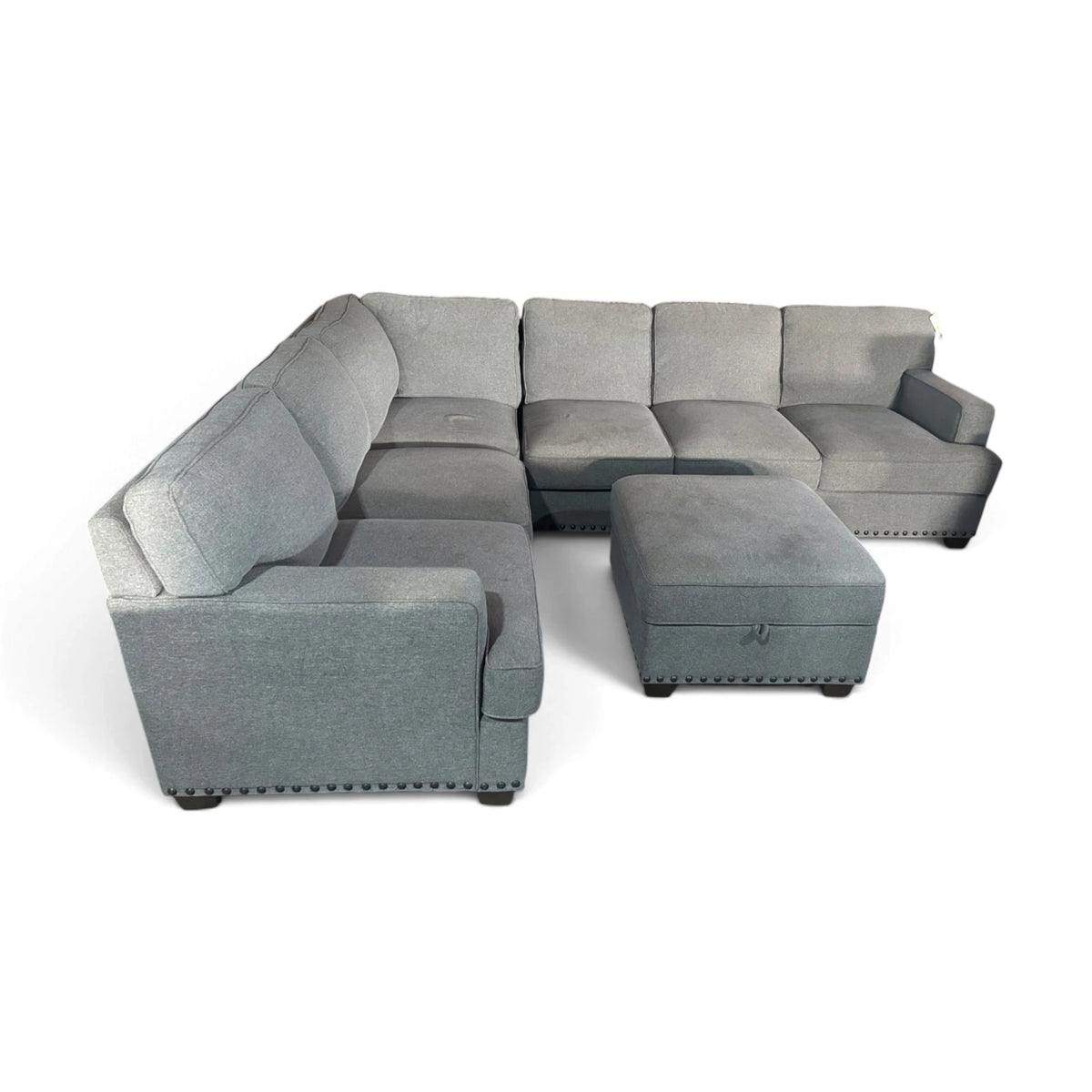 Thomasville Emilee Fabric Sectional with Storage Ottoman