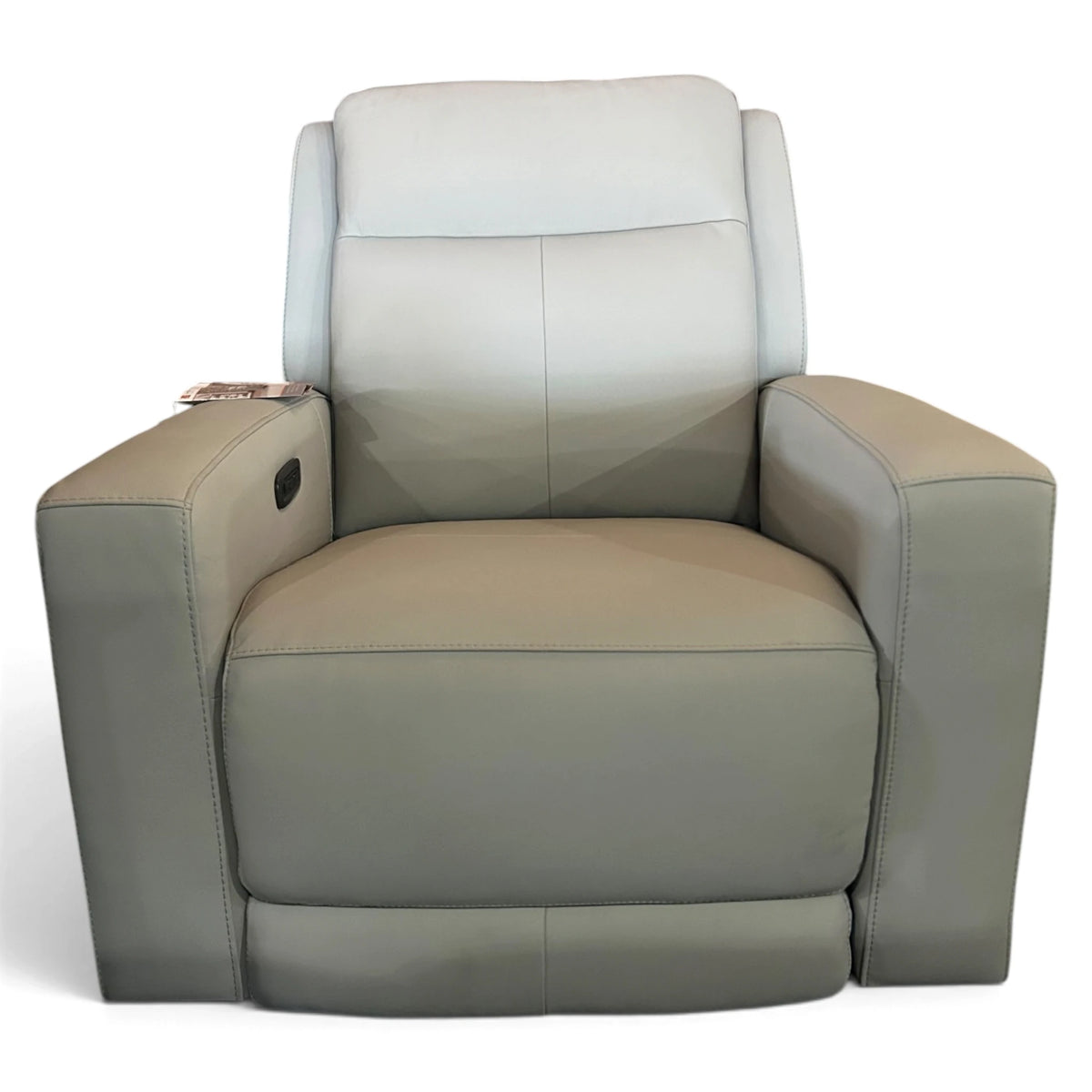 Wren Zero Gravity Power Leather Recliner with Power Headrest, Gray
