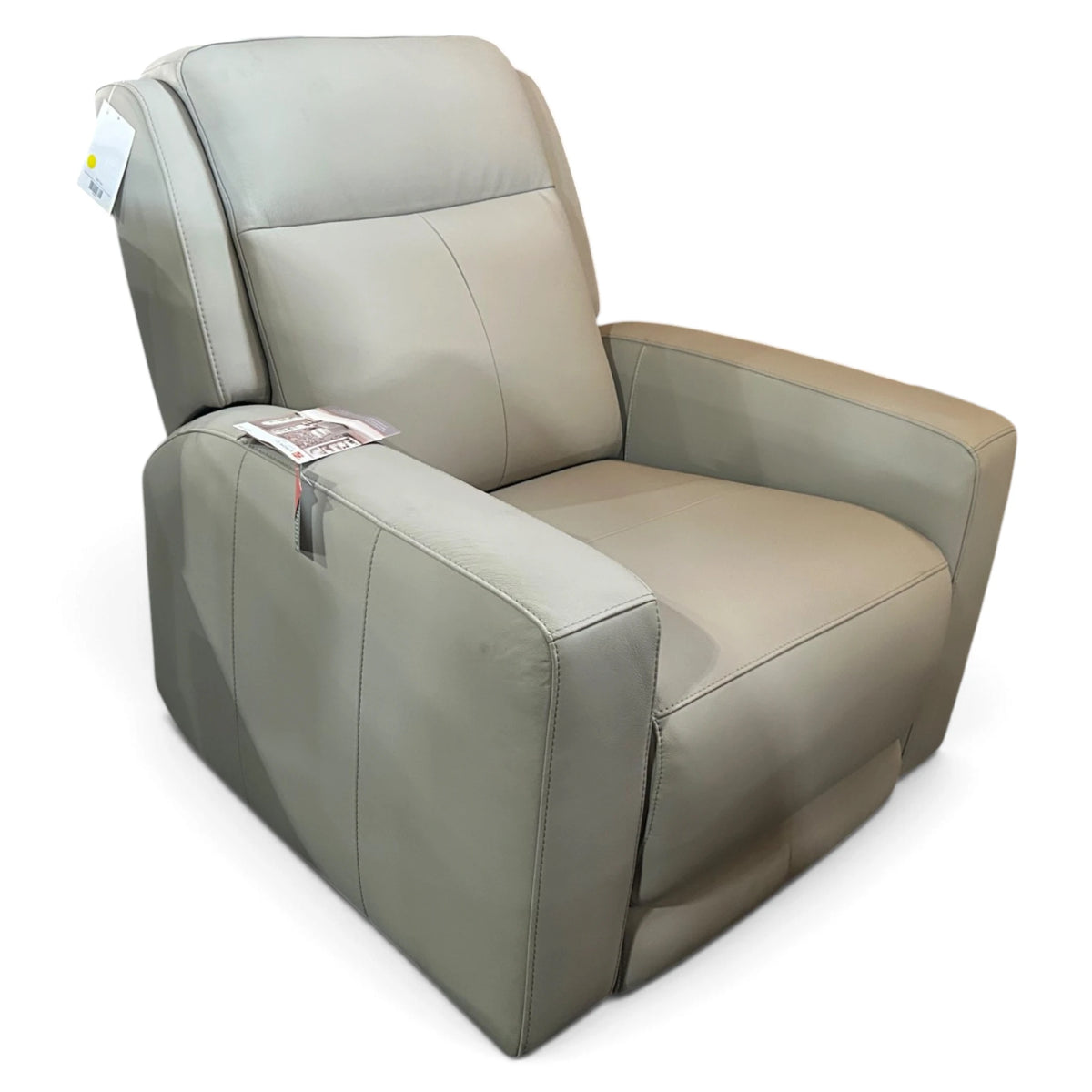 Wren Zero Gravity Power Leather Recliner with Power Headrest, Gray