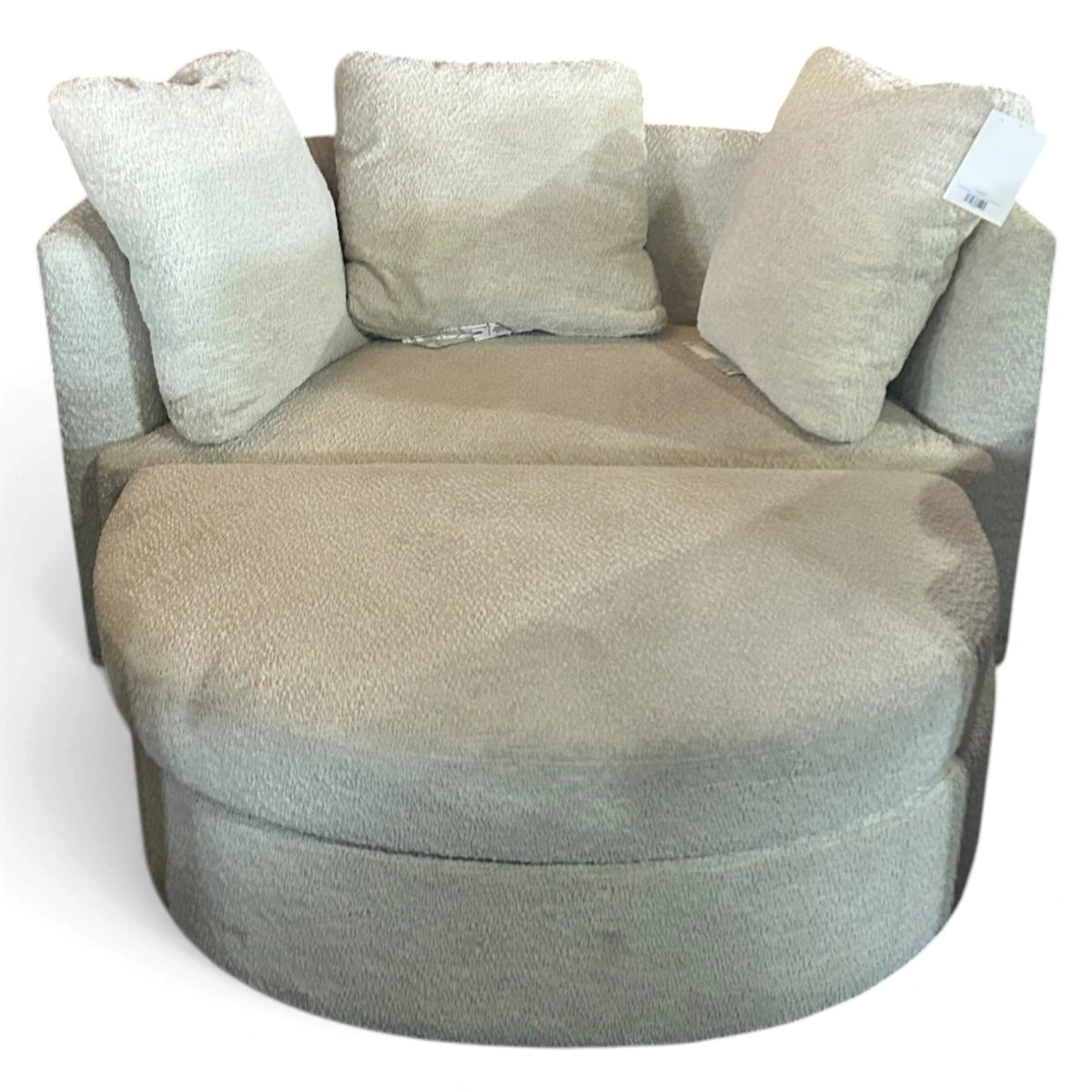 Holley Oversized Fabric Accent Chair with Storage Ottoman