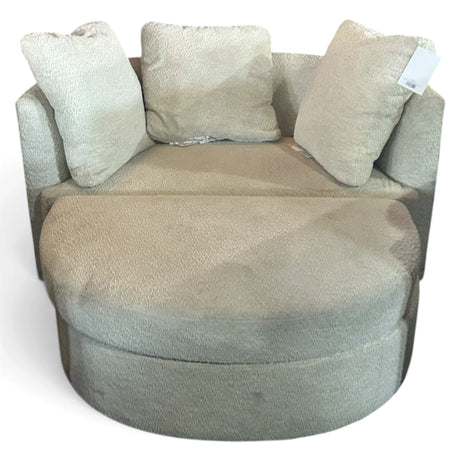 Holley Oversized Fabric Accent Chair with Storage Ottoman
