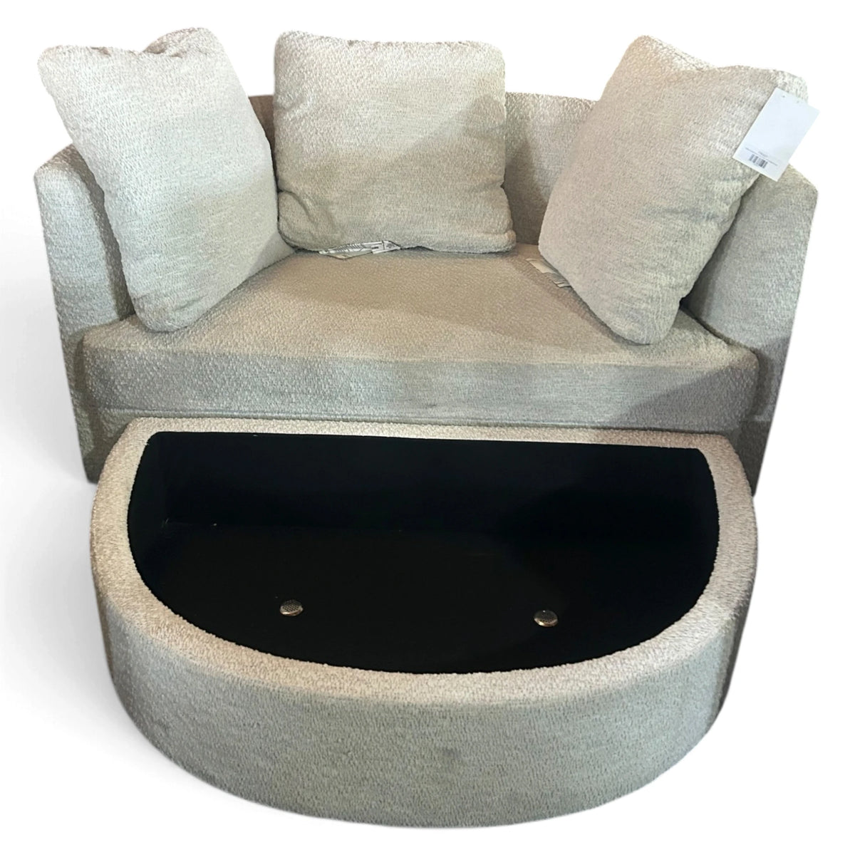 Holley Oversized Fabric Accent Chair with Storage Ottoman