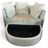 Holley Oversized Fabric Accent Chair with Storage Ottoman