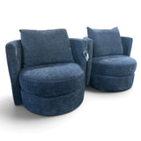 Thomasville Davos Swivel Chairs, 2-pack, Dark Blue