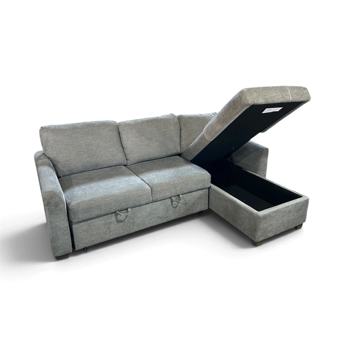 Coddle Cameron Convertible Sofa with Reversible Chaise and Storage, Gray