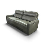 Henredon Keira Leather Power Reclining Sofa with Power Headrests, Gray