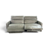 Henredon Keira Leather Power Reclining Sofa with Power Headrests, Gray