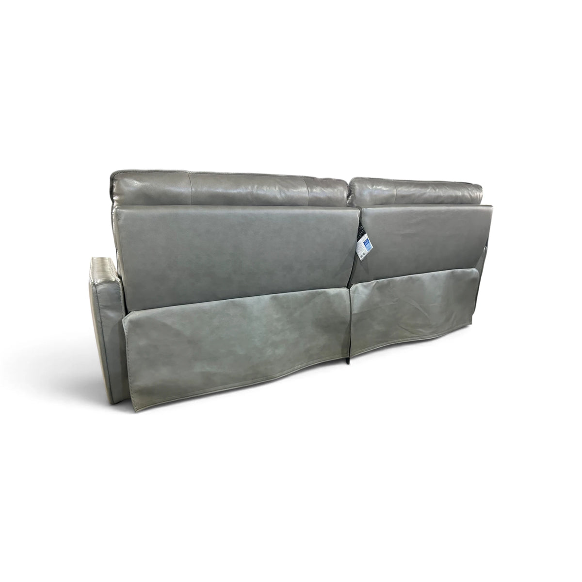 Henredon Keira Leather Power Reclining Sofa with Power Headrests, Gray