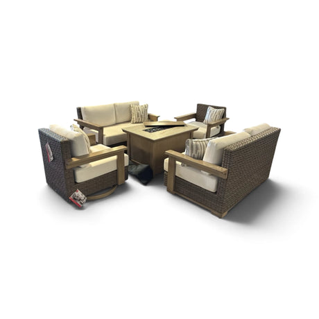 Agio Juniper 5-piece Outdoor Fire Seating Set