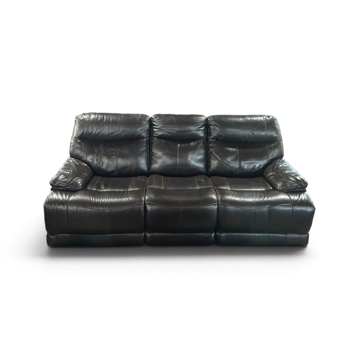 Simon Li Ridgewin Leather Power Reclining Sofa with Power Headrests, Brown