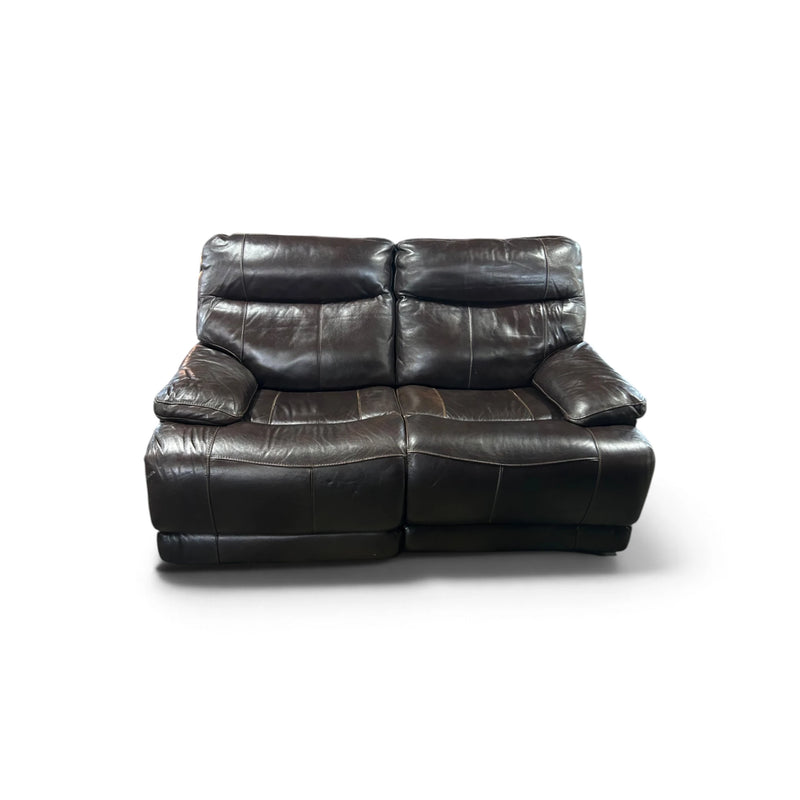 Simon Li Ridgewin Leather Power Reclining Loveseat with Power Headrests, Brown