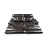 Simon Li Ridgewin Leather Power Reclining Loveseat with Power Headrests, Brown