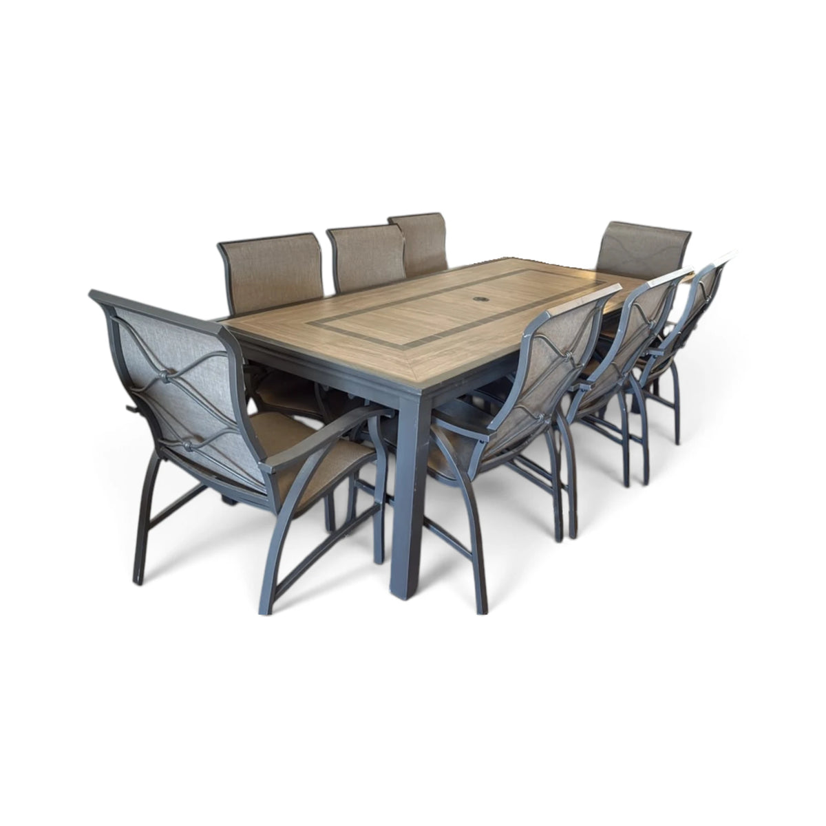 SunVilla Kingston 9-Piece Sling Dining Set
