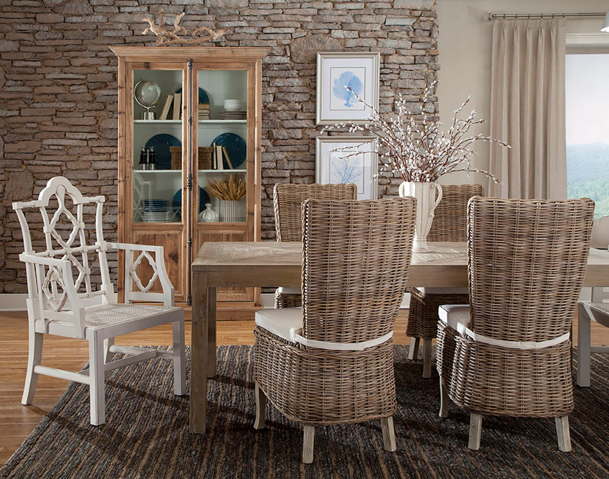 Woven Kubu Highback Side Chair (Set of 2) - Light Brown