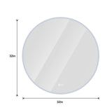 Round LED Bathroom Mirror With Adjustable Lights, Anti Fog & Dimmable For Home Decor - Silver