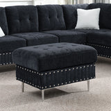 L-Shaped Sectional Sofa With Chaise And Storage Ottoman, Includes 2 Pillows