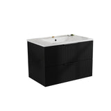 Modern Wall Mounted Floating Bathroom Vanity With Sink And Drawers