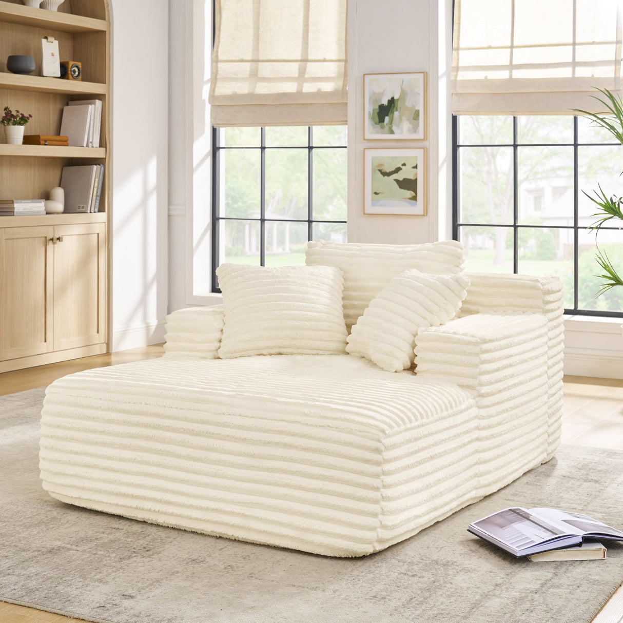 Chaise Lounge Sofa Bed With Deep Seat For Living Room