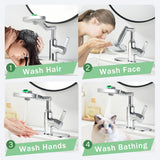 LED Temperature Display Bathroom Faucet With 3 Water Modes & 360° Rotating Spout - Chrome