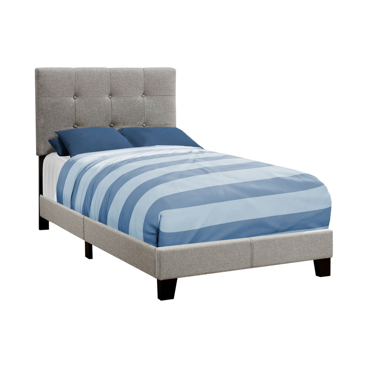 Bed, Upholstered, Frame Only, Transitional