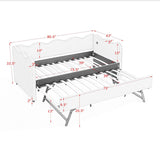 Gingham Daybed With USB Charging Port, Wave Shaped Design