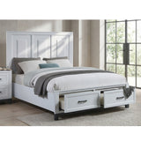 3 Piece Bedroom Furniture Panel Headboard White Eastern King Size Bed W Underbed Drawers 2X Nightstands