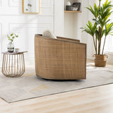 Barrel, Comfy Round Accent Sofa Chair With 360 Degree Swivel, Leisure Arm