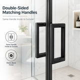 Double Framed Sliding Shower Door - Matte Black