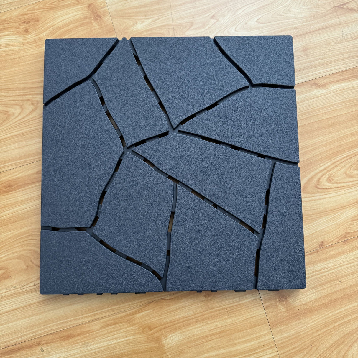 Stone Style Patio Deck Tiles For Porch (Set of 44) - Gray