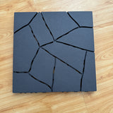 Stone Style Patio Deck Tiles For Porch (Set of 44) - Gray