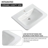 Wall Mounted Bathroom Vanity With Sink And Storage Shelves, Soft Close Doors