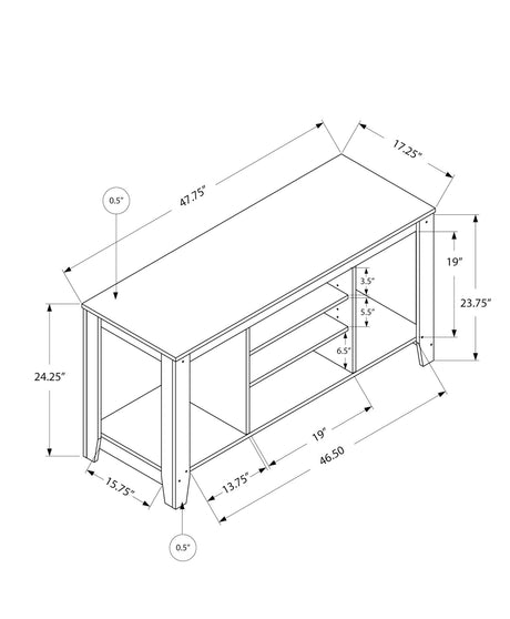 TV Stand, Console, Media Entertainment Center, Versatile Storage Shelves - TV Stands - Alpine Outlets