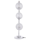 Vandy - 3 Light Curvy Table Lamp With Orb Shades - Chrome
