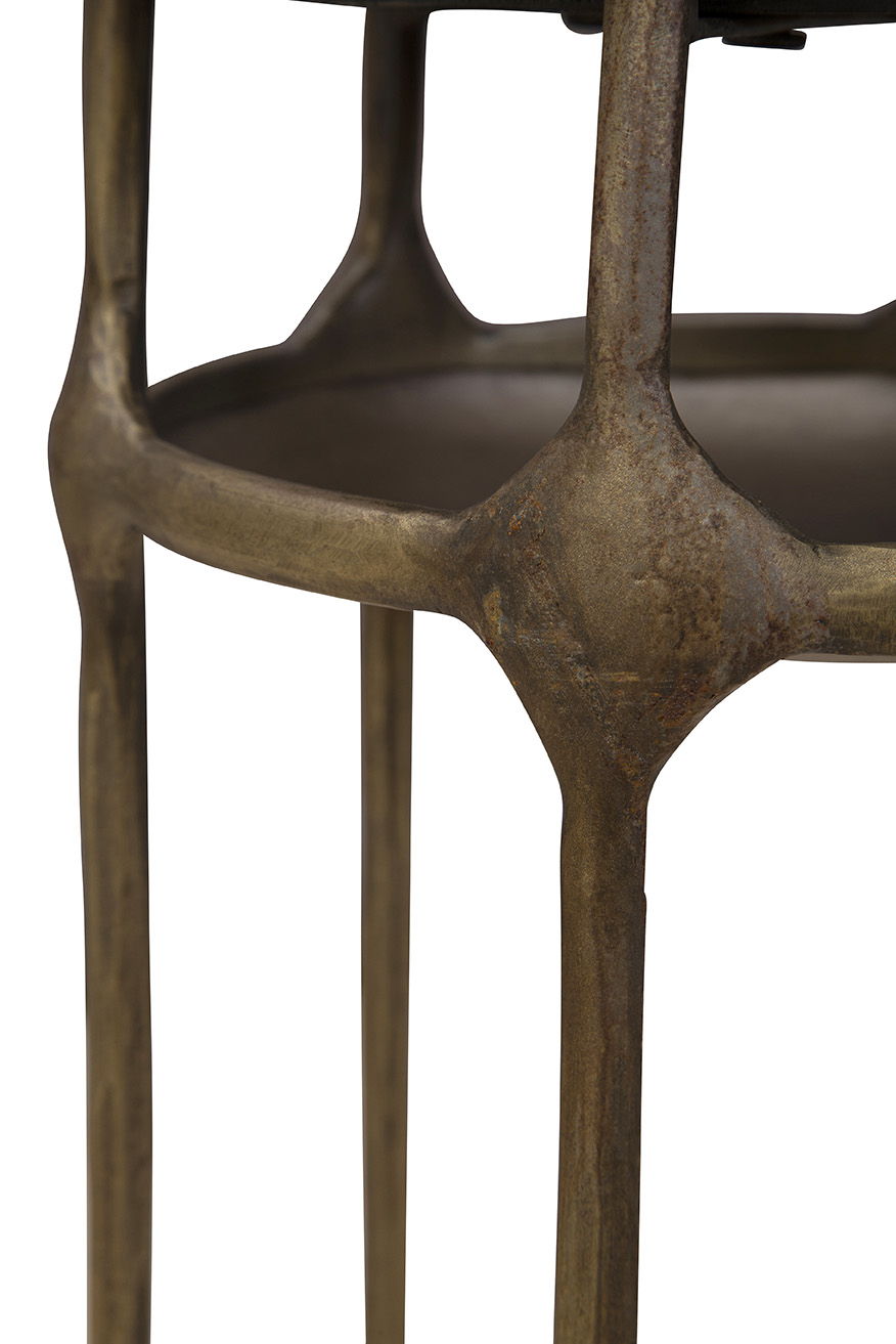 Moira - Side Table - White / Gold