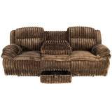 Motion Recliner Sofa With Fold-Down Table, Manual Recline, Charging Station & Cup Holders