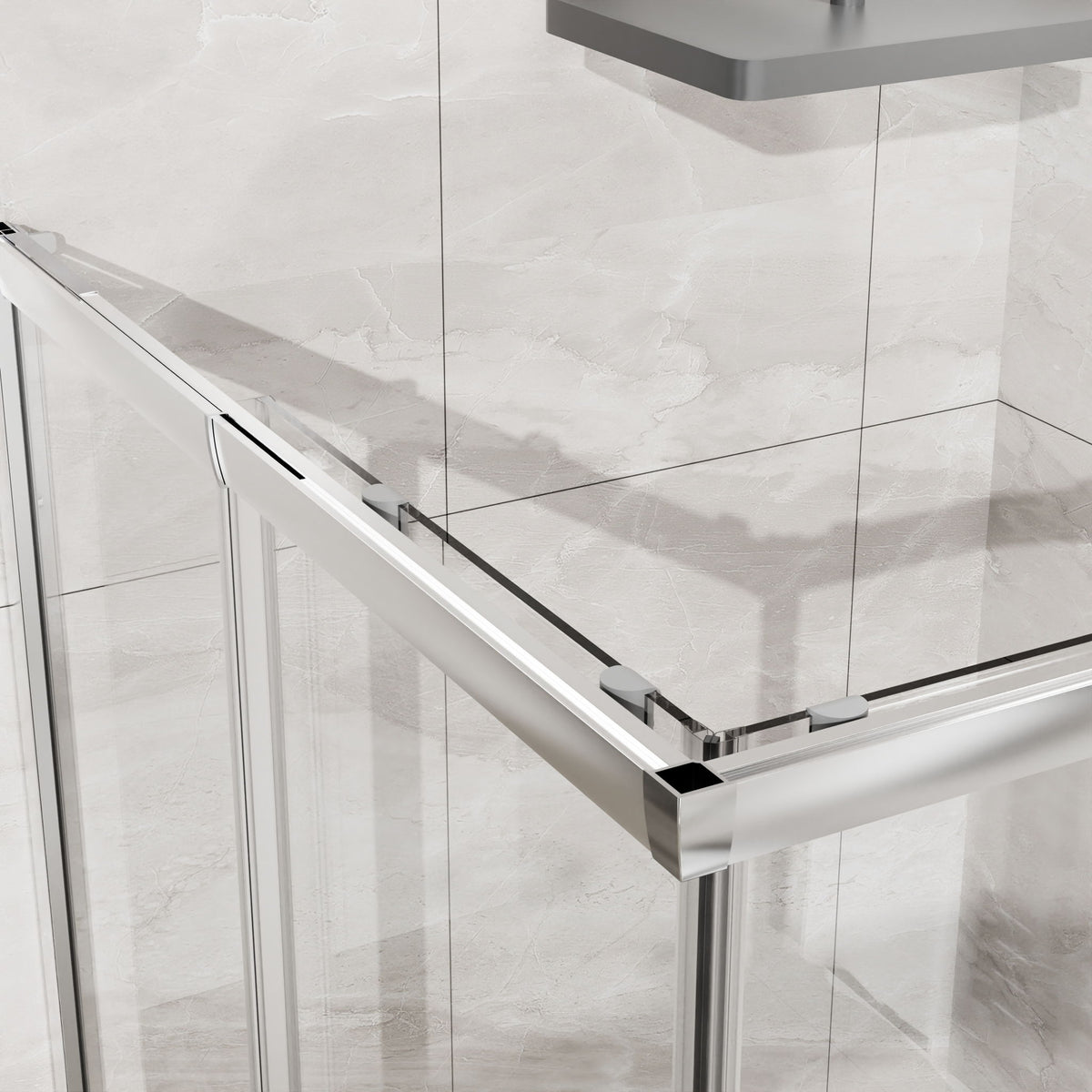 Square Corner Shower Enclosure, Adjustable Frame