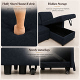 L - Shaped Convertible Sofa Bed With Storage Chaise
