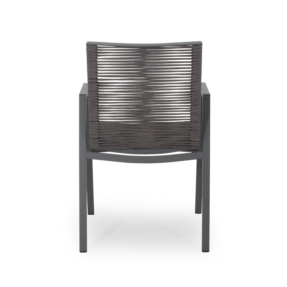 Outdoor Modern Aluminum Dining Chair Set With Rope Sea (Set of 2)