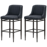 Marvin - Steel Frame Faux Leather Upholstered Counter Height Barstool