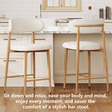 Upholstered Counter Height Bar Stools For Kitchen Island (Set of 2) - Beige