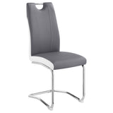 Creston - 5 Piece Dining Set With Upholstered Chairs - Gloss White