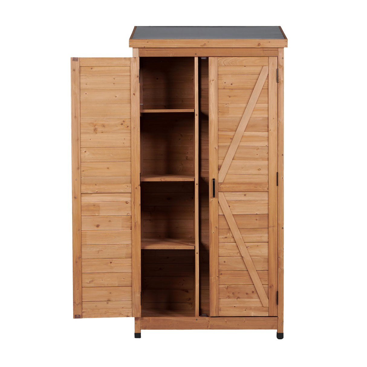 Outdoor Storage Shed With Top Tall Vertical Tool Cabinet - Gold