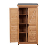 Outdoor Storage Shed With Top Tall Vertical Tool Cabinet - Gold