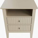Fluted Nightstand With 2 Drawers