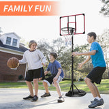 Portable Basketball Hoop System Stand, Height Adjustable For Indoor / Outdoor - Red