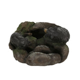 23.75" High Hand Crafted Weather Resistant Floor Fountain, Moss + Black