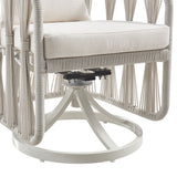 Breeze - Cream Metal Outdoor Swivel Dining Chair With Cushions - Pearl