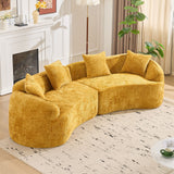 Curved Compressed Sofa, Nordic-Style Design For Living Room
